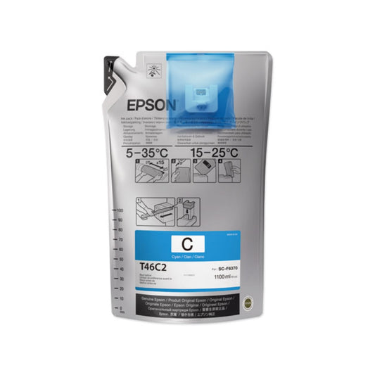 Cartucho de Tinta Epson T741 Ultrachrome DS para Plotter de Sublimacion color Cian de 6L T741220