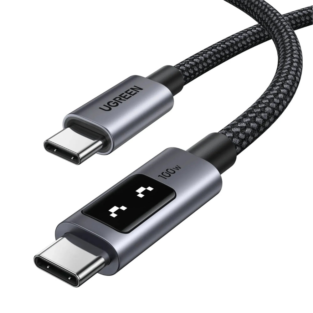 Cable de Carga Ugreen Robot USB-C a USB-C 100W Longitud 1m Pantalla LED con Expresion 35501