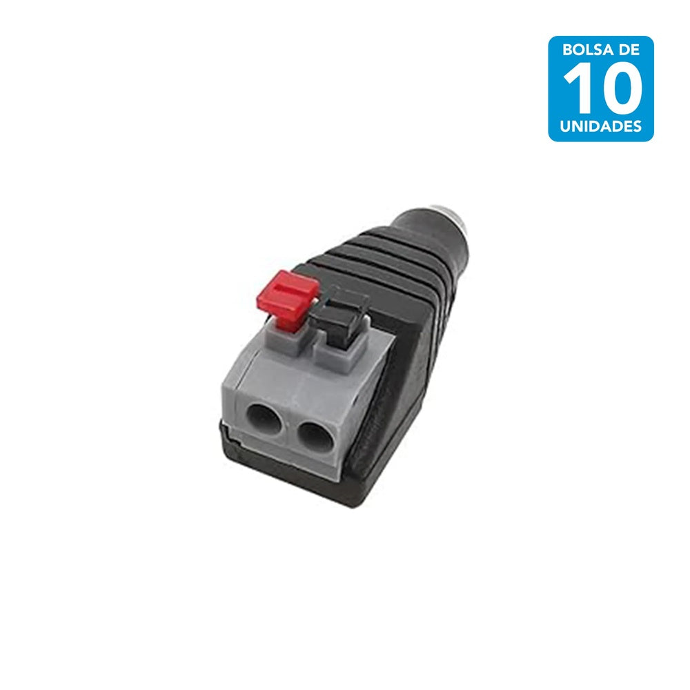 Bolda de 10 Plug DC Dimax con Bornera a Presion Hembra Material Plastico Z040