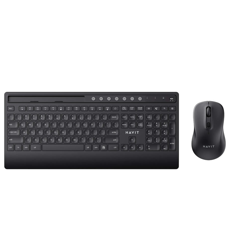 Combo Teclado+Mouse Havit Inalambrico 2.4GHz Alcance 10m Mouse hasta 1600DPI 4 Botones Teclado 117 Teclas KB242GCM-BKG