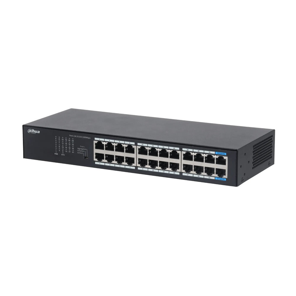 Switch Dahua 24 Puertos Gigabit Metalico Rackeable 2 Puertos Uplink DH-S3024-24GT