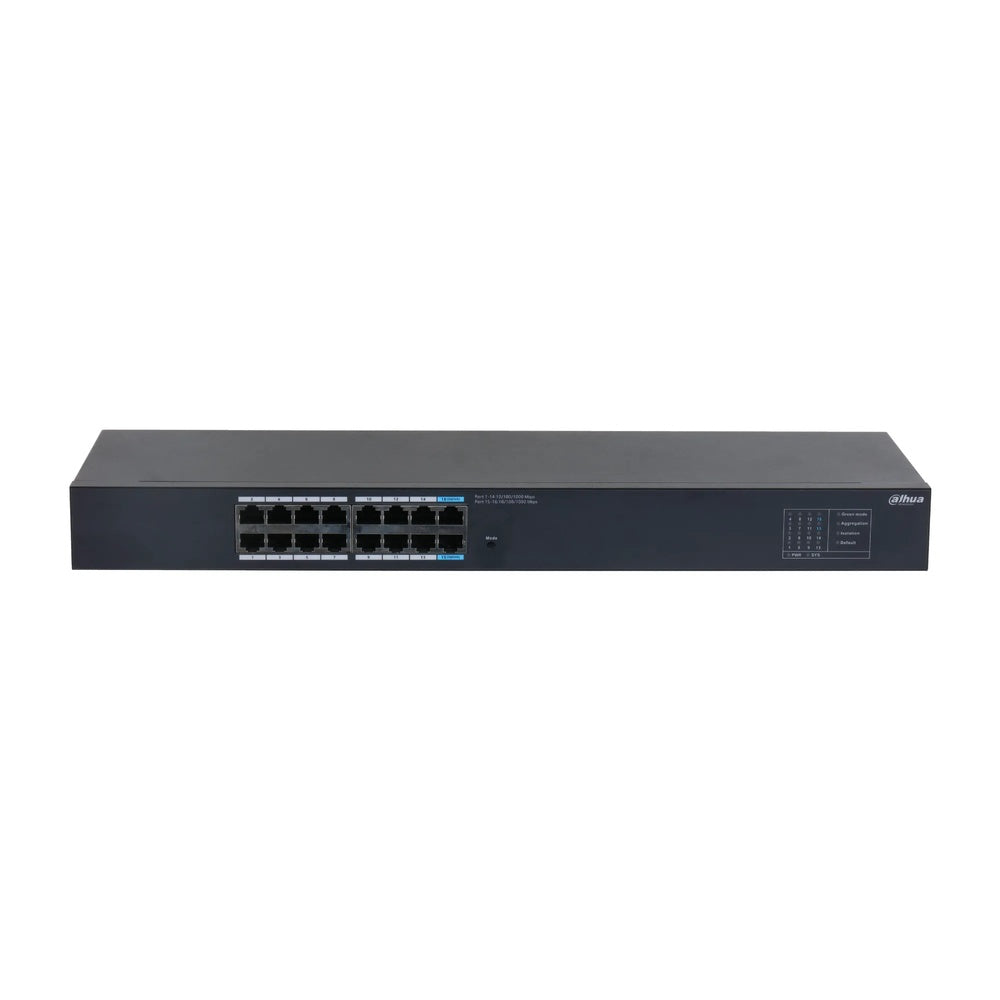 Switch Dahua 16 Puertos Gigabit Amplio Rango Temperatura -20°C a +60°C Metalico Rackeable DH-SG1016