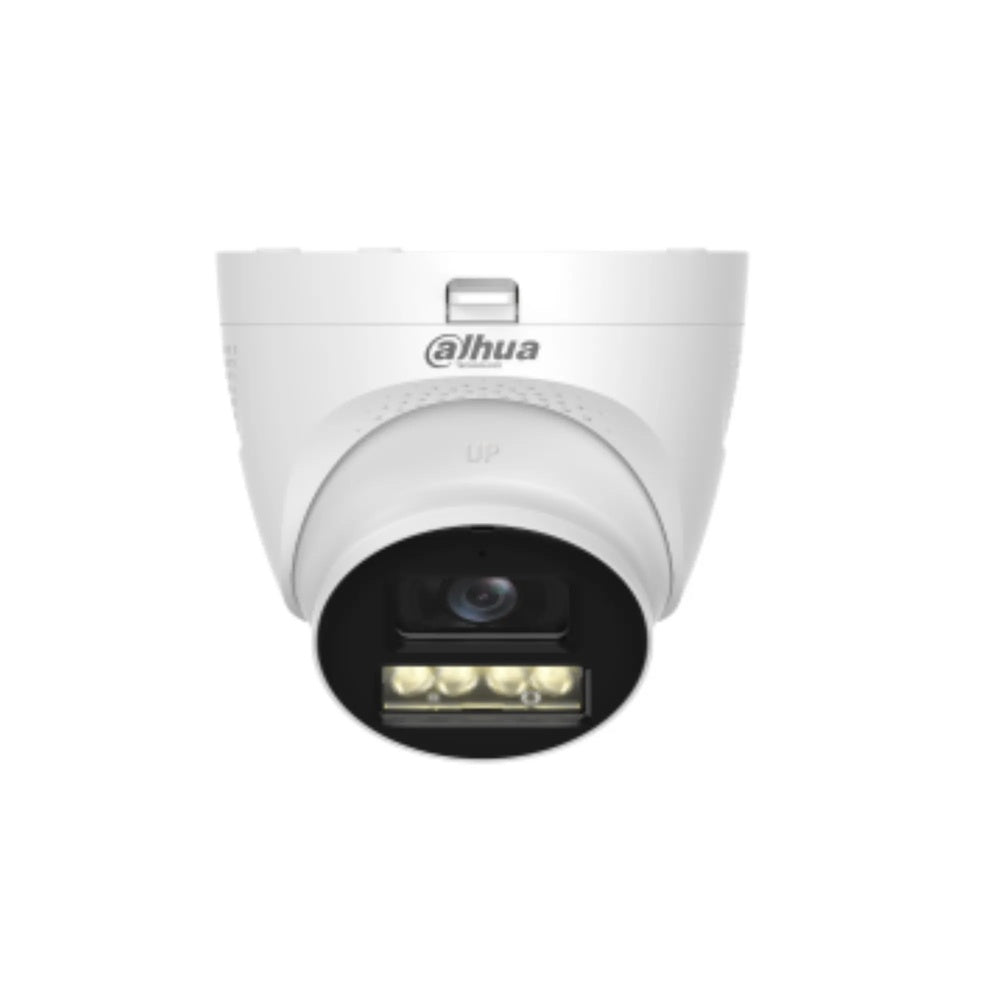 Camara Dahua HDCVI Domo 2MP Lente 2.8mm Smart Dual Light Metal Plastico Luz 40m Audio 2Vias IP67 HAC-HDW1200TQ-IL-T-28-DIP