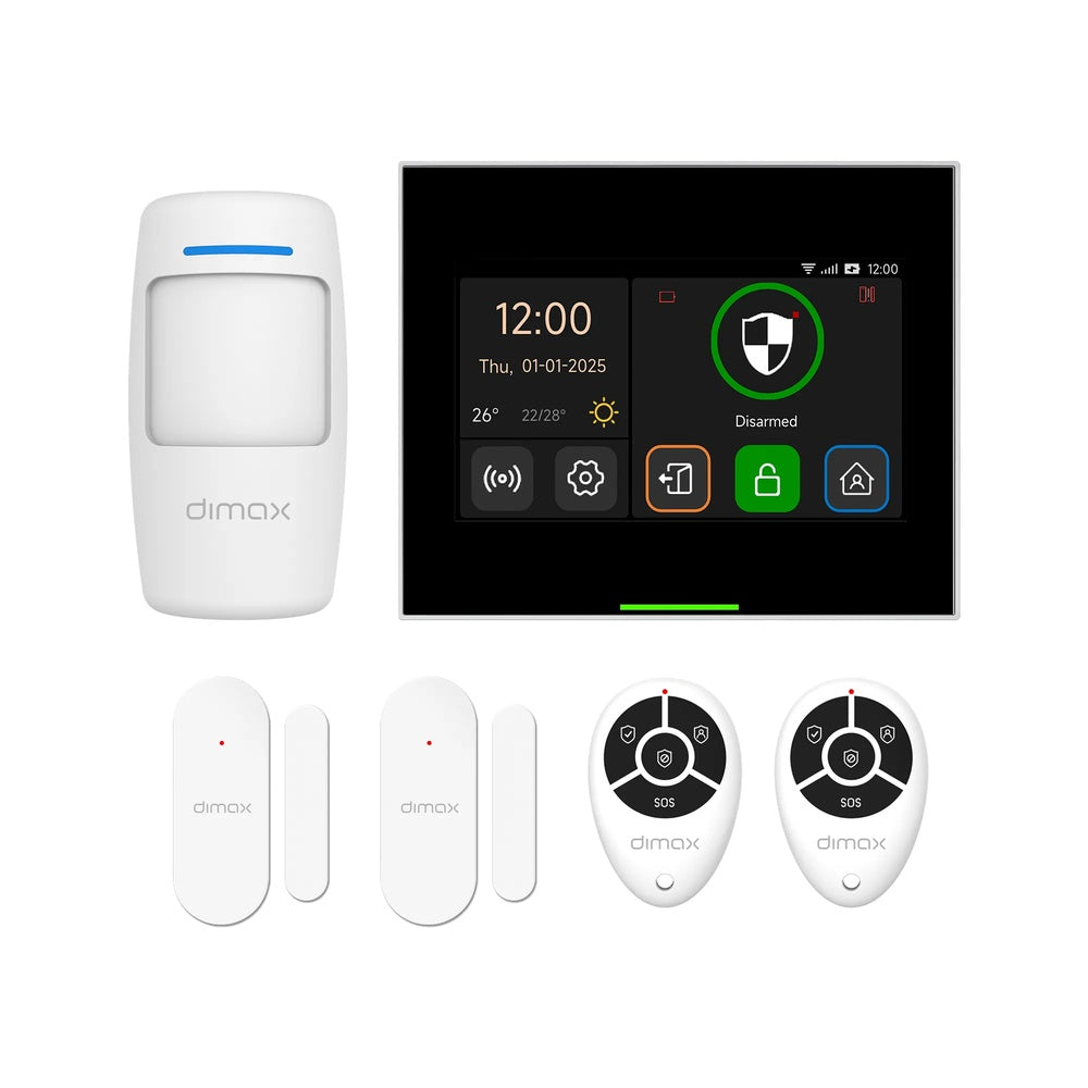 Kit de Alarma Dimax 4G WiFi Inalambrico hasta 200 Dispositivos Sirena Integrada Tactil Multiidiomas S179