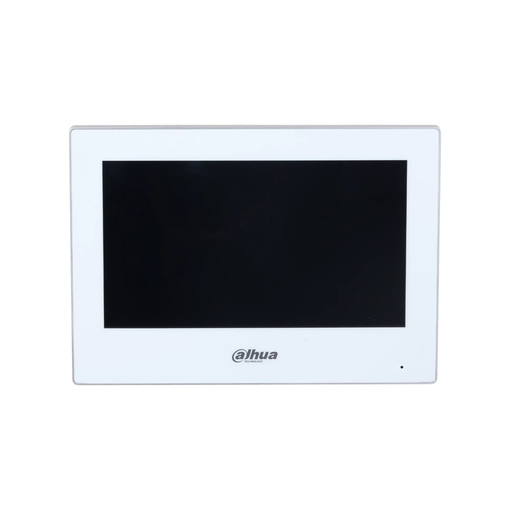 Monitor Dahua Hibrido 7" Tactil WiFi 4 Hilos se Conecta con VTO Analogico y Digital Alarma 6I/6O PoE DHI-VTH2624GW-WP