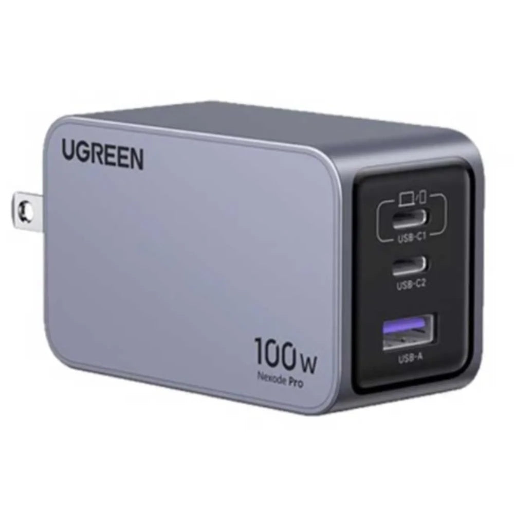 Cargador Ugreen Nexode Pro 100W GaN Carga Simultaneo 3 Equipos 2xUSB-C 1xUSB-A Proteccion Thermalguard 25873