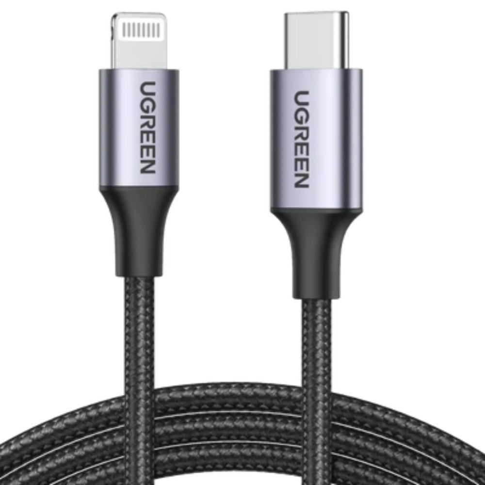 Cable Ugreen USB-C a Lightning 1m Certificado mFi Carga Rapida Estable 3Amp Trensado Resistente 60759