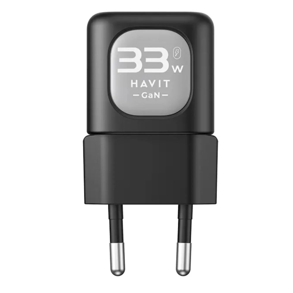 Cargador Havit 33W Doble Salida 1xUSB-A y 1xUSB-C color Negro UC230 EU-BKG