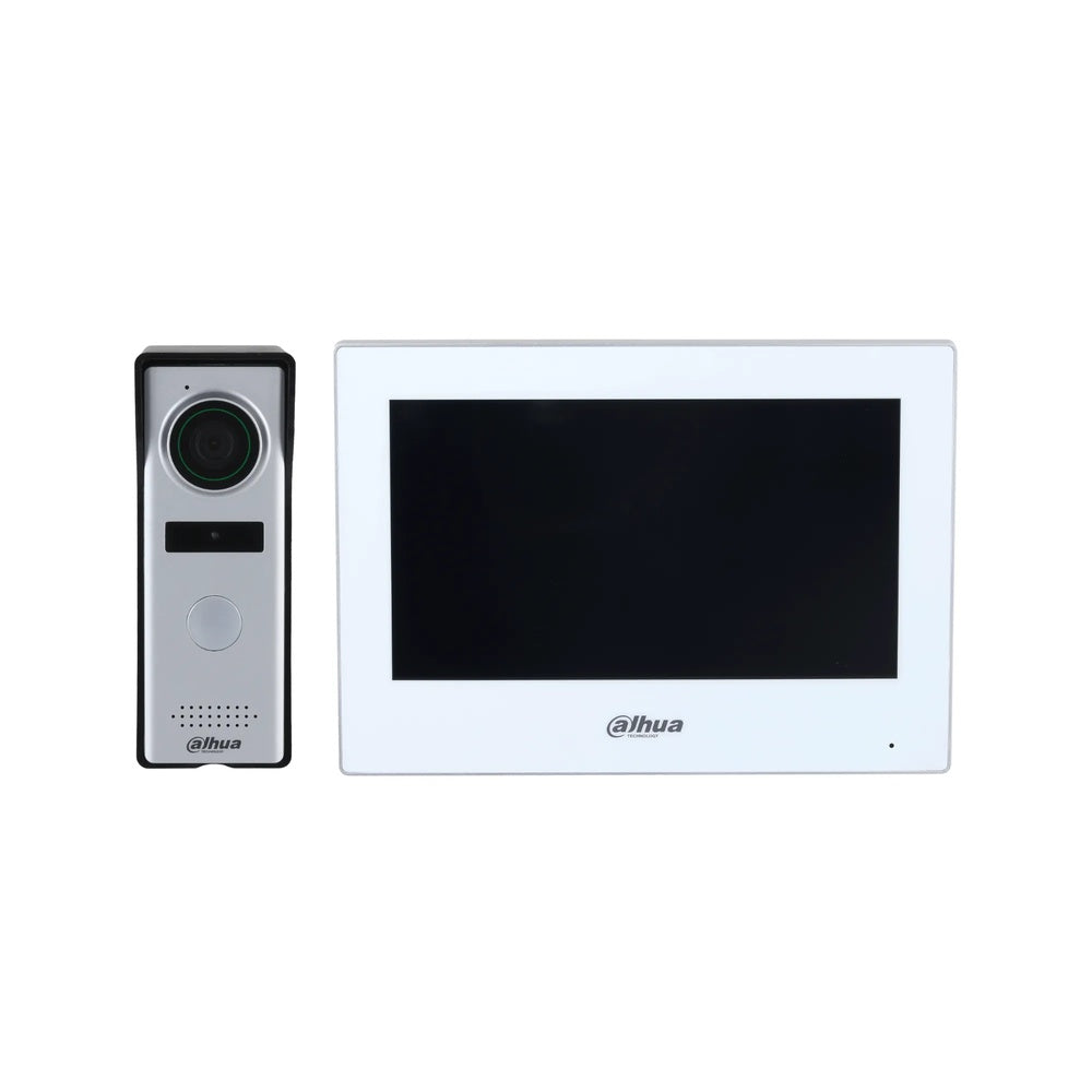 Kit de Video Portero Dahua Hibrido 1.3MP VTH Monitor 7" WiFi Alarma 6I/1O PoE IP66 Montaje en Superficie DHI-KTH01