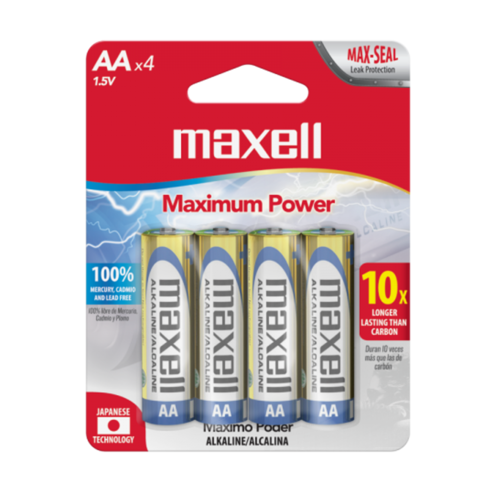 Pack de 4 Pilas Maxell AA Alcalina 723465
