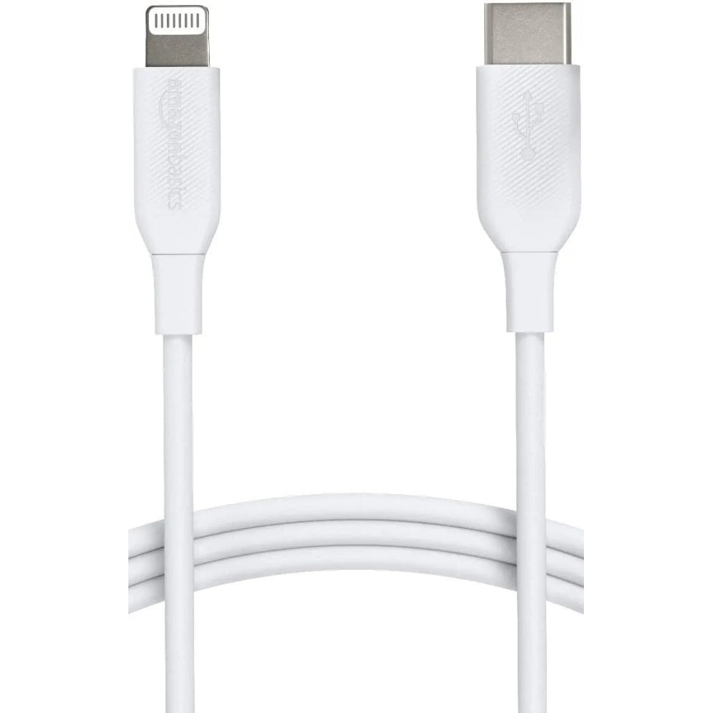 Cable Amazon Basic para Iphone USB-C a Lightning 1.8m Certificado MFI soporta carga rapida color Blanco L6LMF945-CS-R