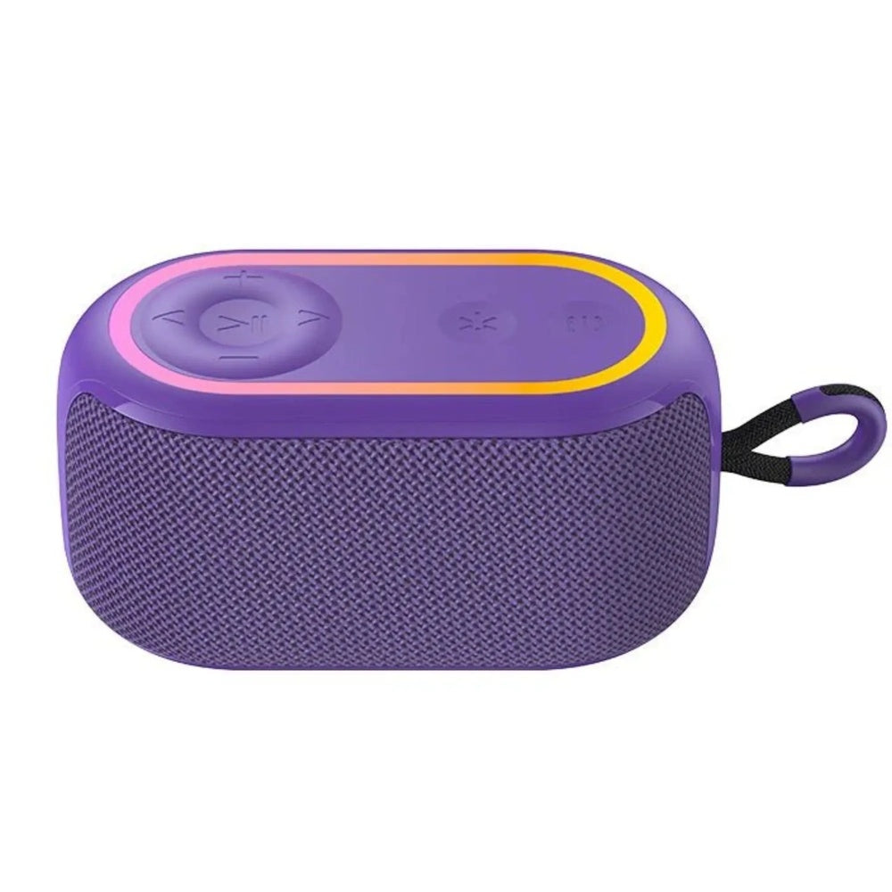 Parlante Havit Bluetooth Portatil RGB 6W Bateria hasta 6 horas BT USB TFT TWS Manos Libres color Morado IPX5 SK809BT-VT