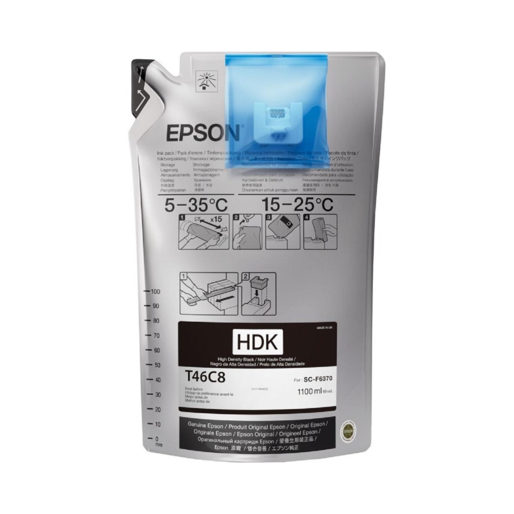 Cartucho de Tinta Epson T46C Ultrachrome DS para Plotter de Sublimacion color Negro de 6.6L T46C820