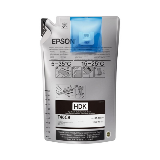 Cartucho de Tinta Epson T46C Ultrachrome DS para Plotter de Sublimacion color Negro de 6.6L T46C820