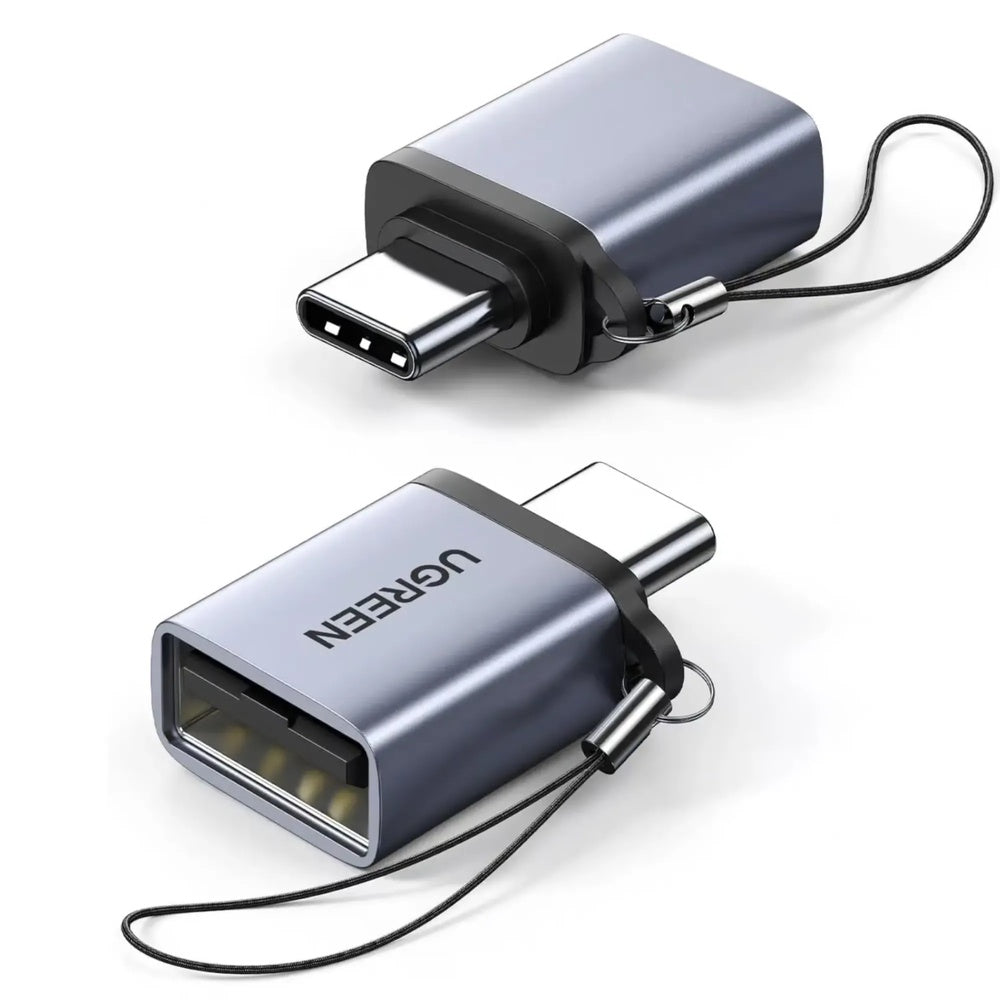 Adaptador Ugreen USB-C OTG Velocidad 5Gbps Compatibilidad Universal Carcasa de Aluminio Incluye Correa Antiperdida 50283