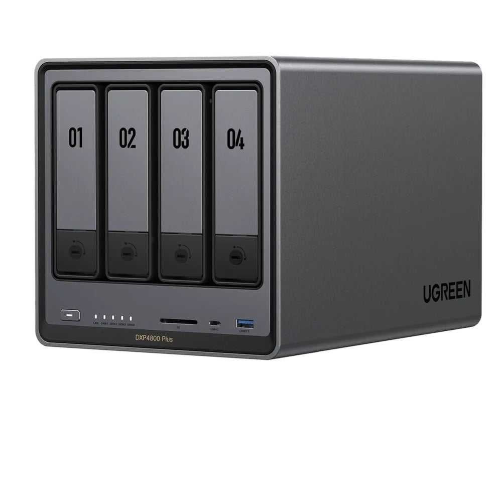 Servidor NAS Ugreen DX4800PLUS 4 Bahias 112TB CPU Intel Gold 8505 8GBDDR5 LAN 1x10GbE 1x2.5GbE HDMI4K Soporta RAID 35260