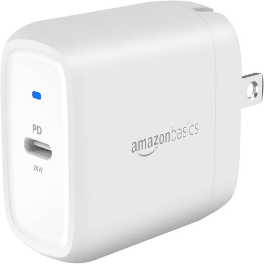 Cargador de Pared Amazon Basic puerto USB-C 20W carga rapida color Blanco B08MVCMNDD