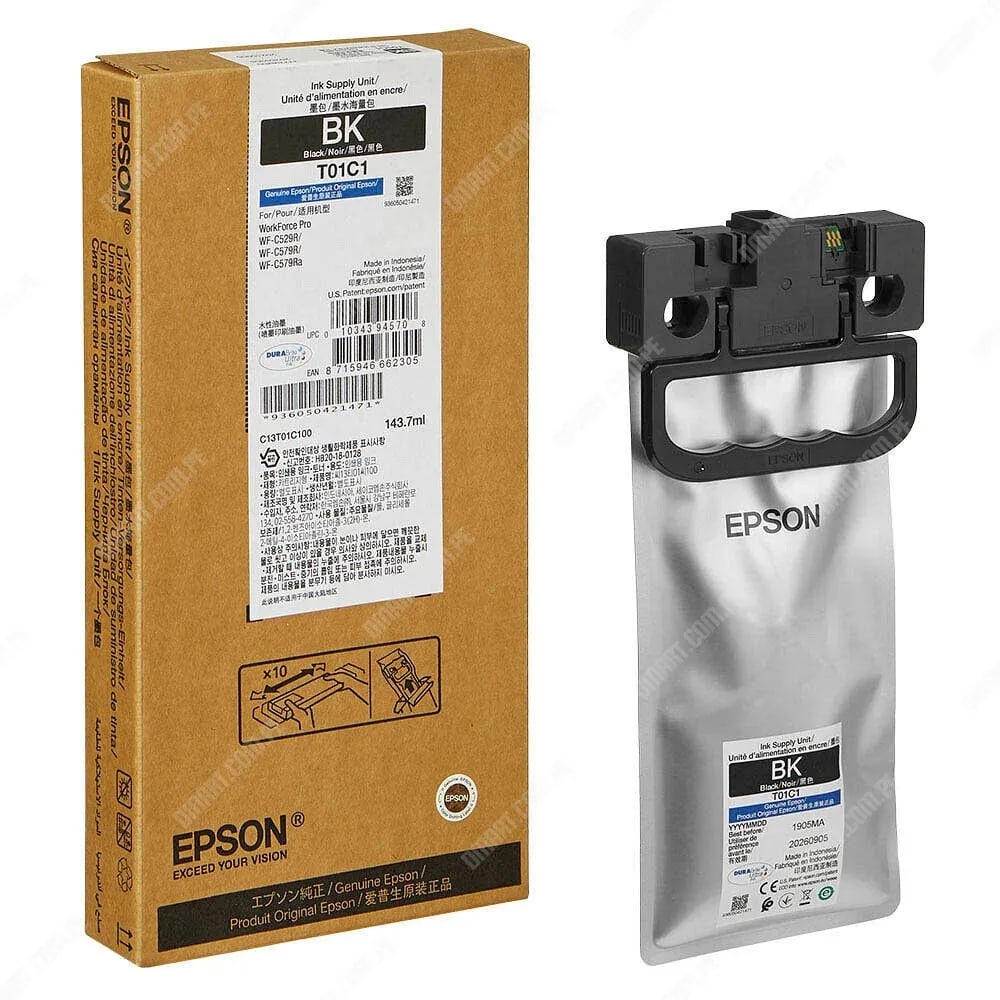 Cartucho de Tinta Epson T01C Rendimiento hasta 5.000 Paginas color Negro T01C100