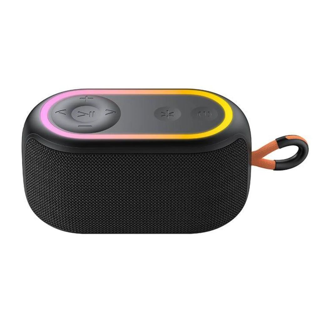 Parlante Havit Bluetooth Portatil RGB 6W Bateria hasta 6 horas BT USB TFT TWS Manos Libres color Negro IPX5 SK809BT-BK
