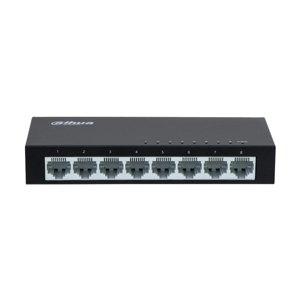 Switch Dahua 8 Puertos 10/100Mbps Capacidad Switching 1Gbps Certificado CE FCC Metalico DH-PFS3008-8ET-V2