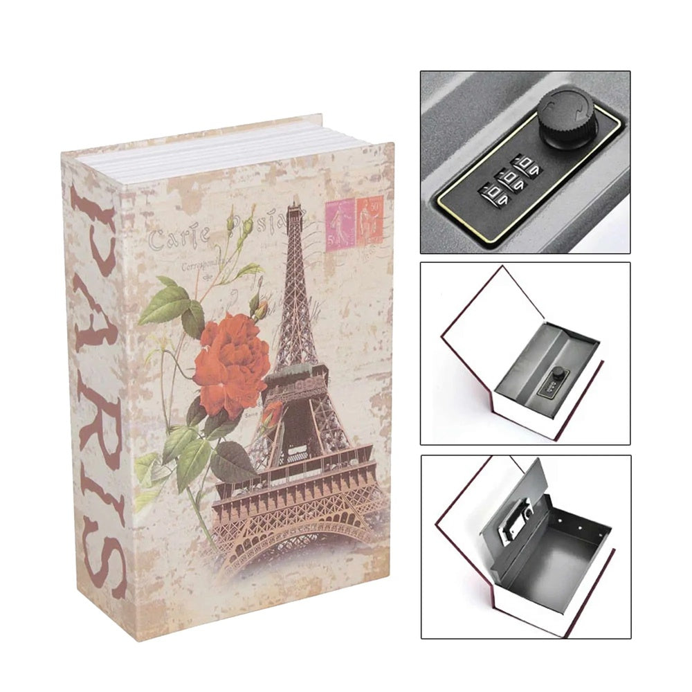 Caja Fuerte Safewell con Codigo Tipo Libro Portada Paris 23x15x5cm RW-804