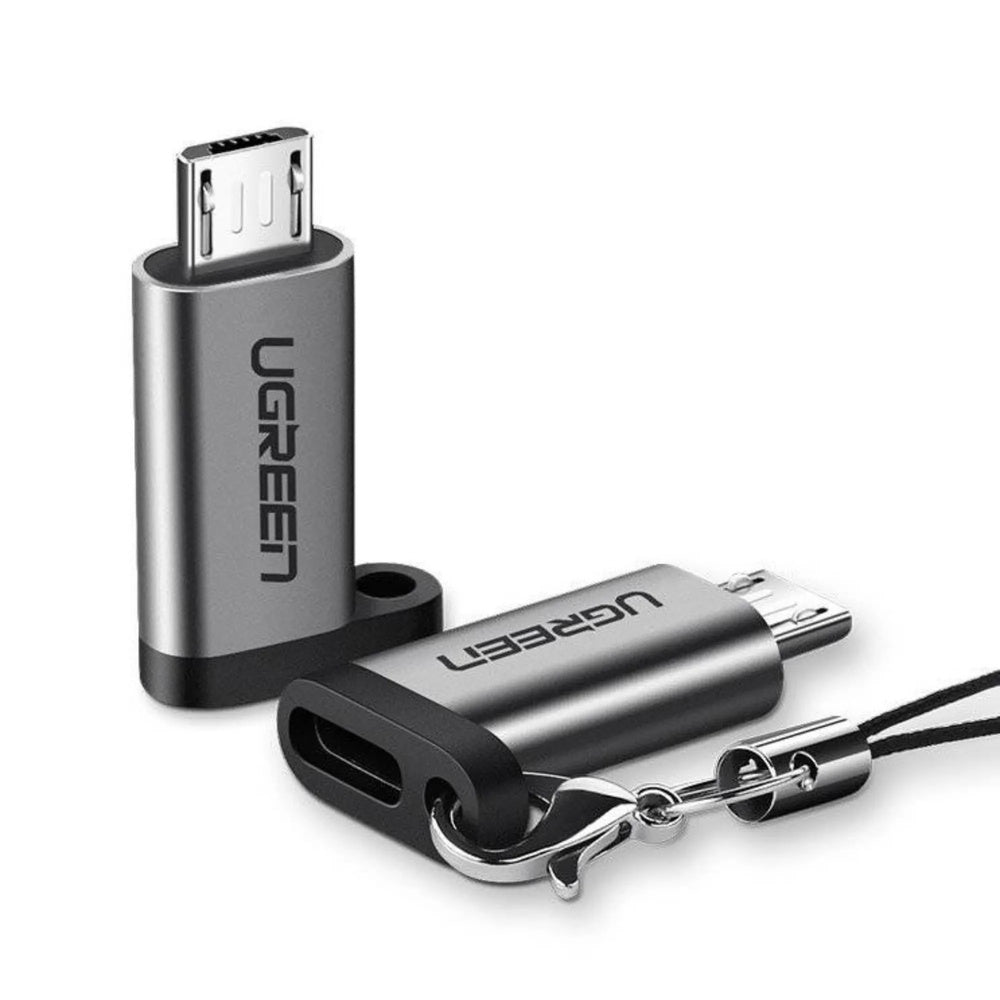 Adaptador Ugreen USB-C a Micro USB 2.0 Carga Rapida QC2.0 hasta 2.4Amp Transferencia 480Mbps Diseño Premium 50590