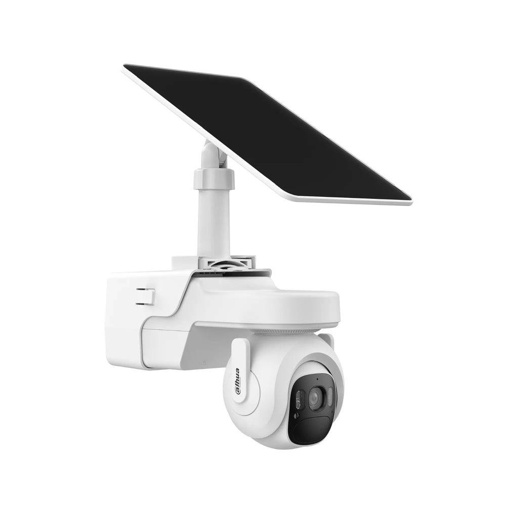 Kit Camara IP con Panel Solar Dahua 4MP Detec. Persona y Auto Audio 2 Vias Sonido y Luz Alarma IP66 DH-KIT-BP4A-4G-M0508