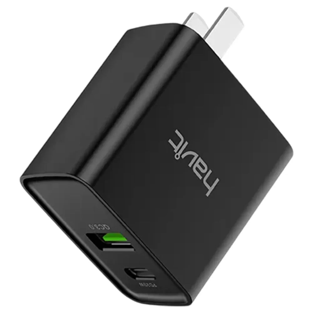 Cargador Havit Doble Salida 1xUSB-A 18W y 1xUSB-C PD20W Diseño Compacto y Ligero UC111 PRO US-BK