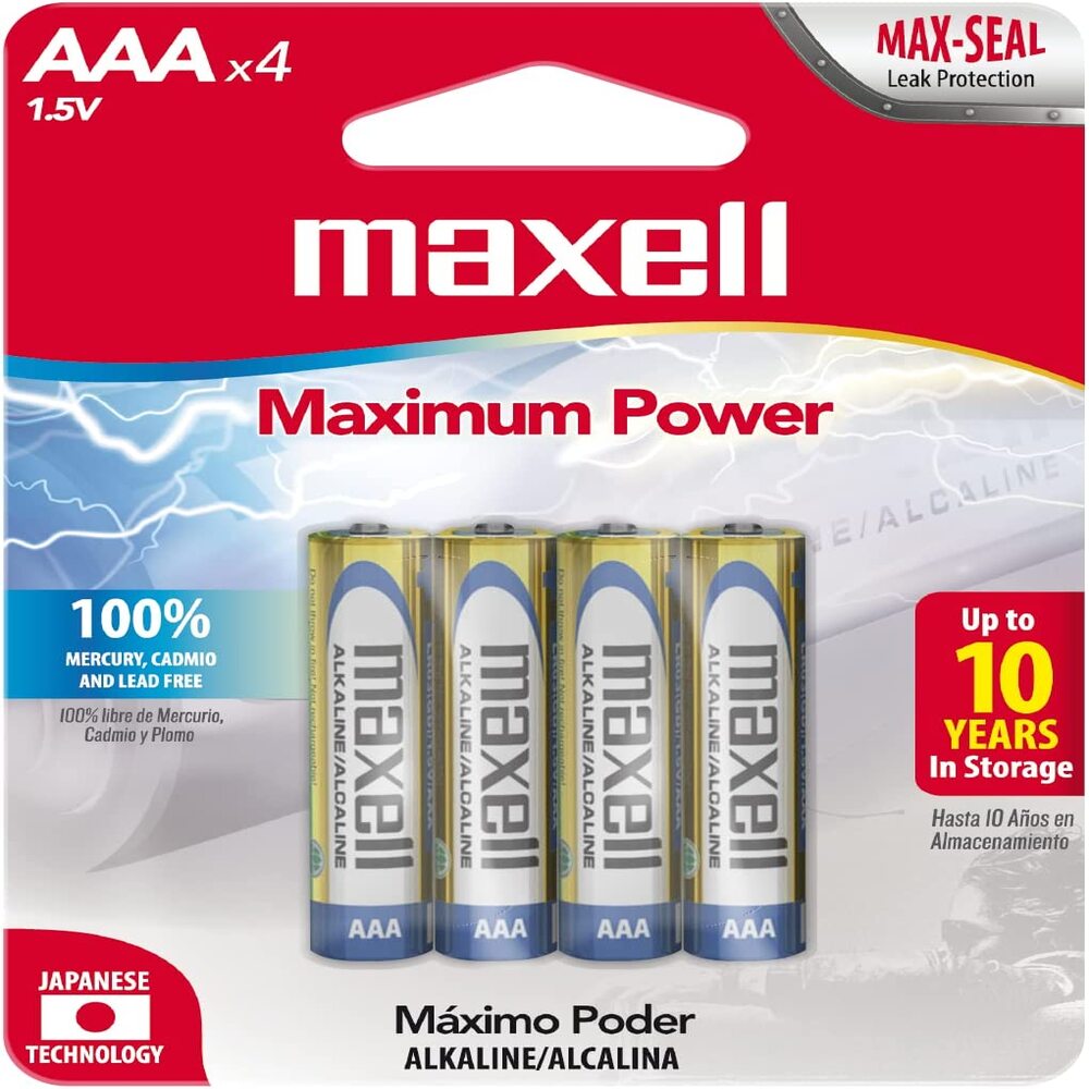 Pack de 4 Pilas Maxell AAA Alcalina 723865