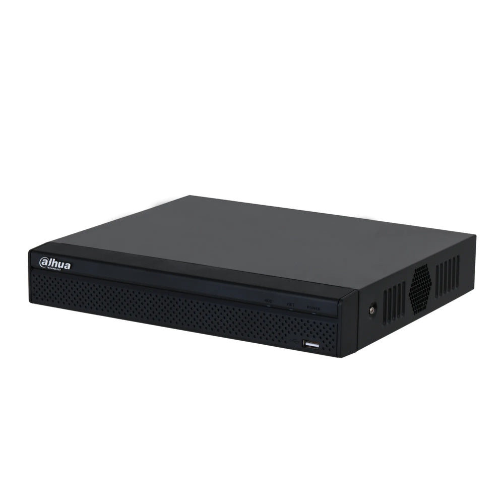 Grabador IP Dahua 4 Canales PoE 4K hasta 12MP Proteccion Perimetral y SMD USB HDMI VGA 1xHDD 20TB DHI-NVR2104HS-P-4KS3