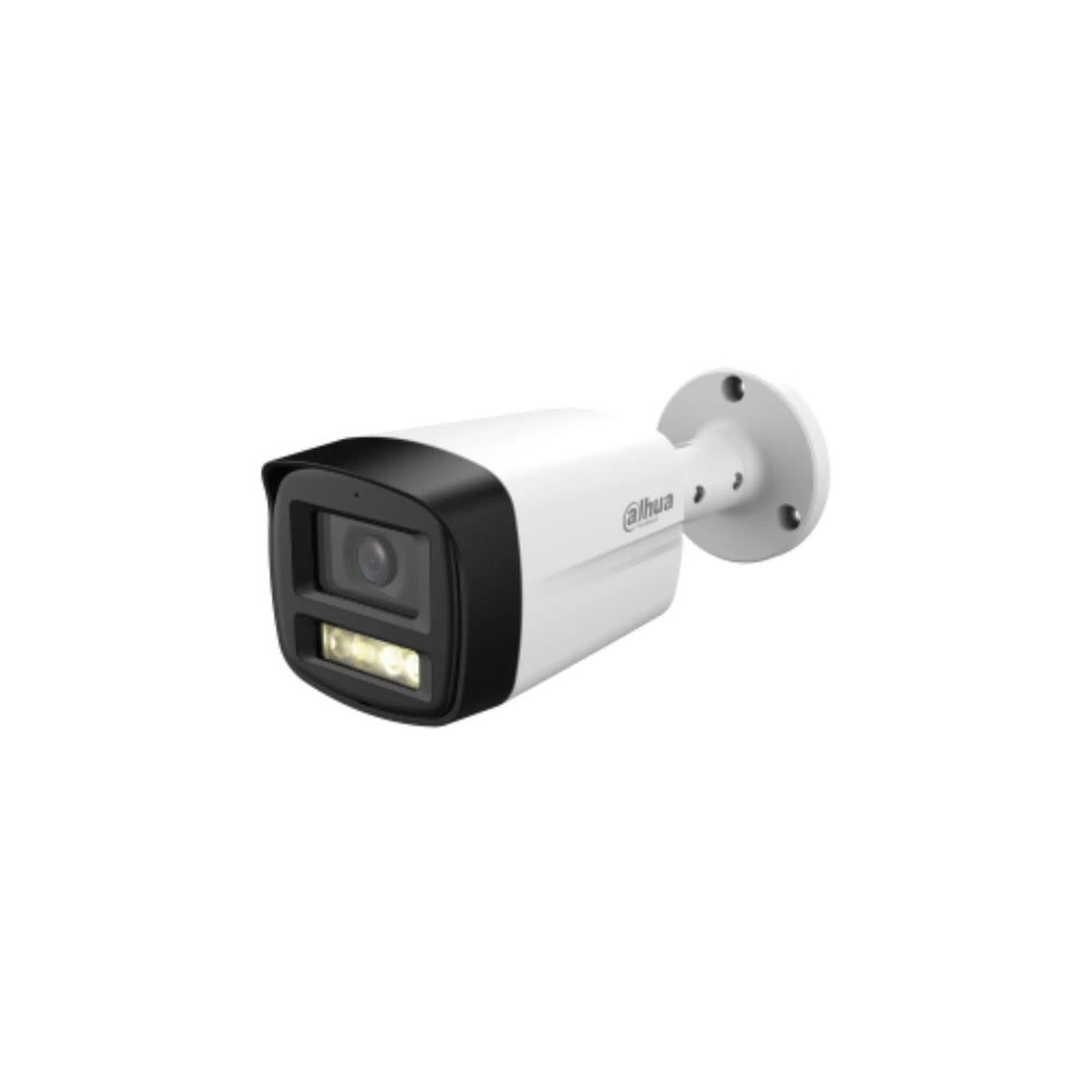 Camara Dahua HDCVI Bala 5MP Metal Plastico Lente 2.8mm Audio Luz 30m Microfono Integrado IP67 HAC-HFW1500TLM-IL-A-28-DI