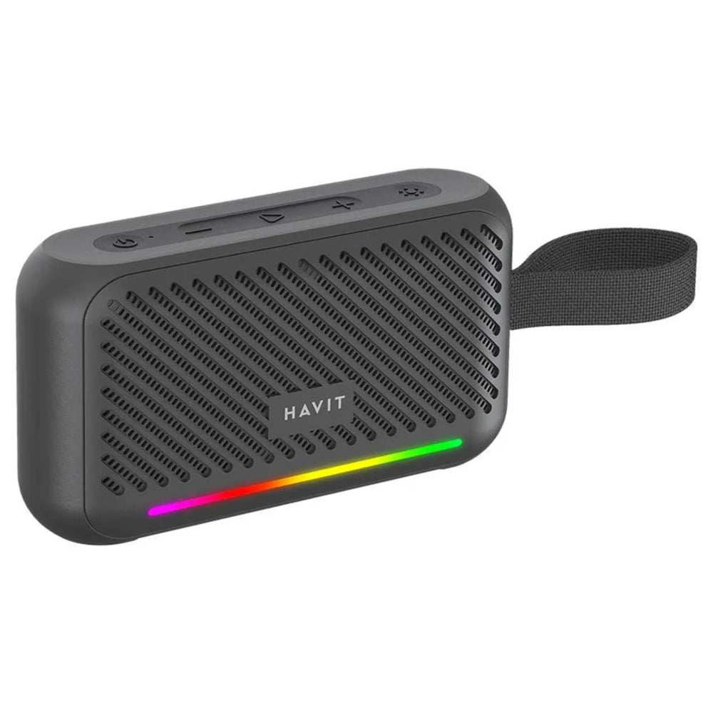 Parlante Havit RGB 7W Manos Libres Bluetooth v5.4 Bateria 6horas Puertos Tarjeta TF Cable Aux Conexion TWS SK876BT