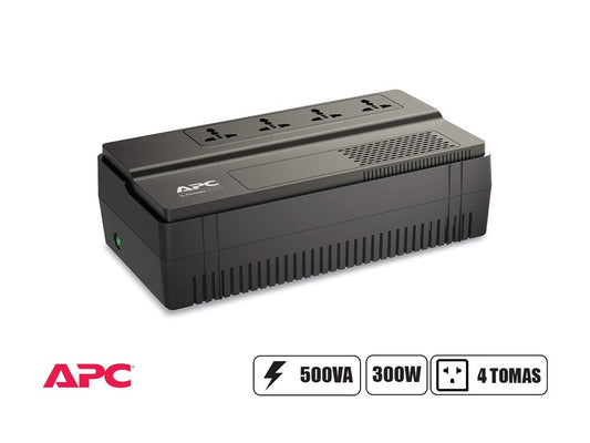 UPS APC Interactivo de 500VA 300W 230V AVR con 4 Enchufes Universales BV500I-MS