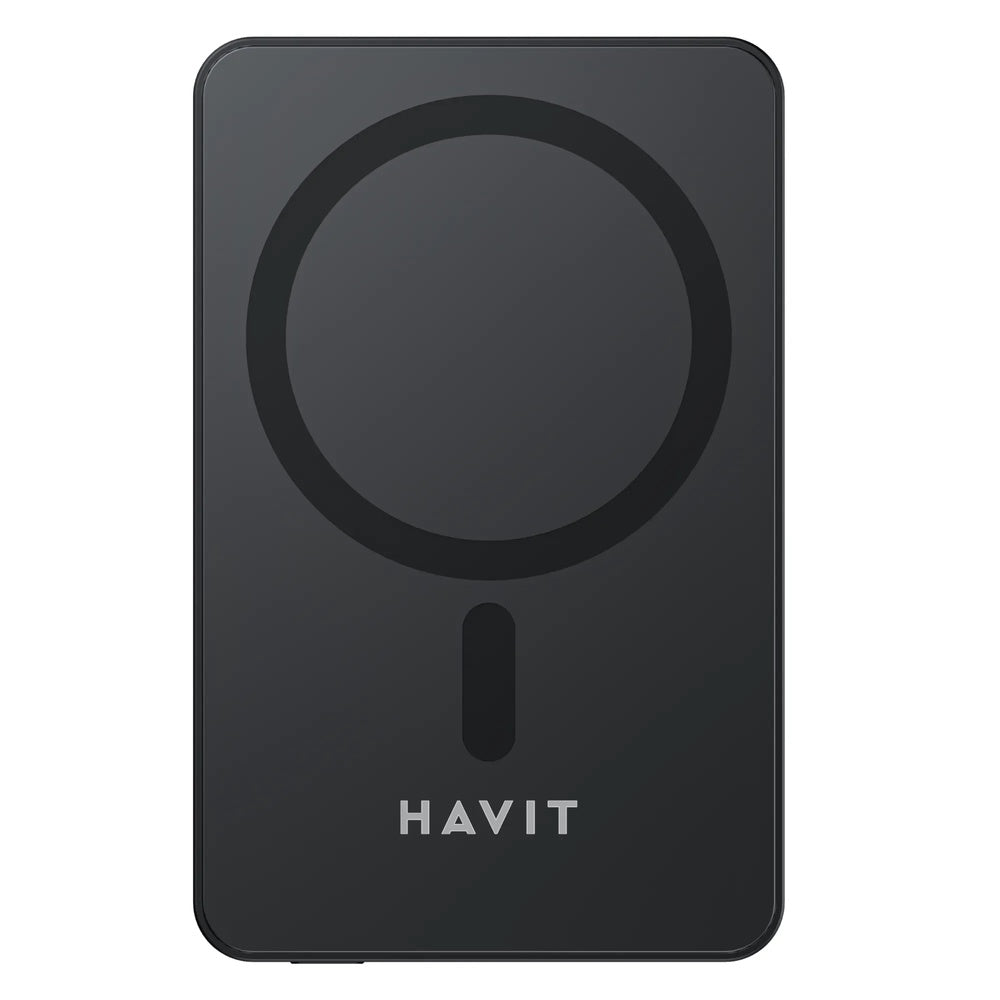 Power Bank Havit 10.000mAh Inalambrico 15W Salida USB-C 20W color Negro PB5217-BK