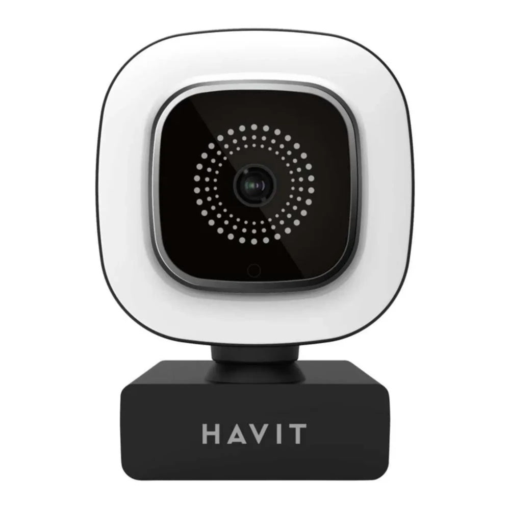 Camara Web Havit HD con Luz LED Sensor CMOS 30fps Luz de Belleza Integrada Enfoque Fijo Puerto USB-A 2.0 HV-HN25G