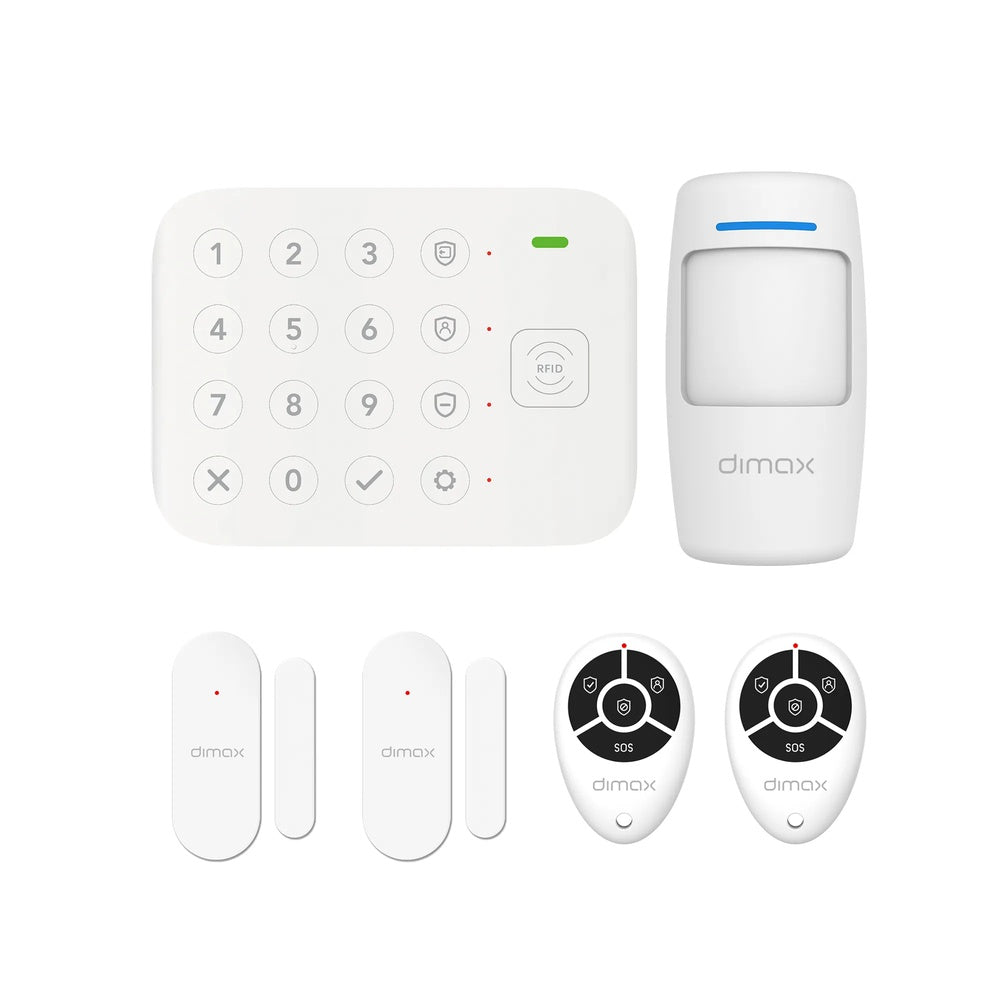 Kit de Alarma Dimax WiFi Inalambrico hasta 50 Dispositivos Sirena Integrada Contraseña Multiusuario S180