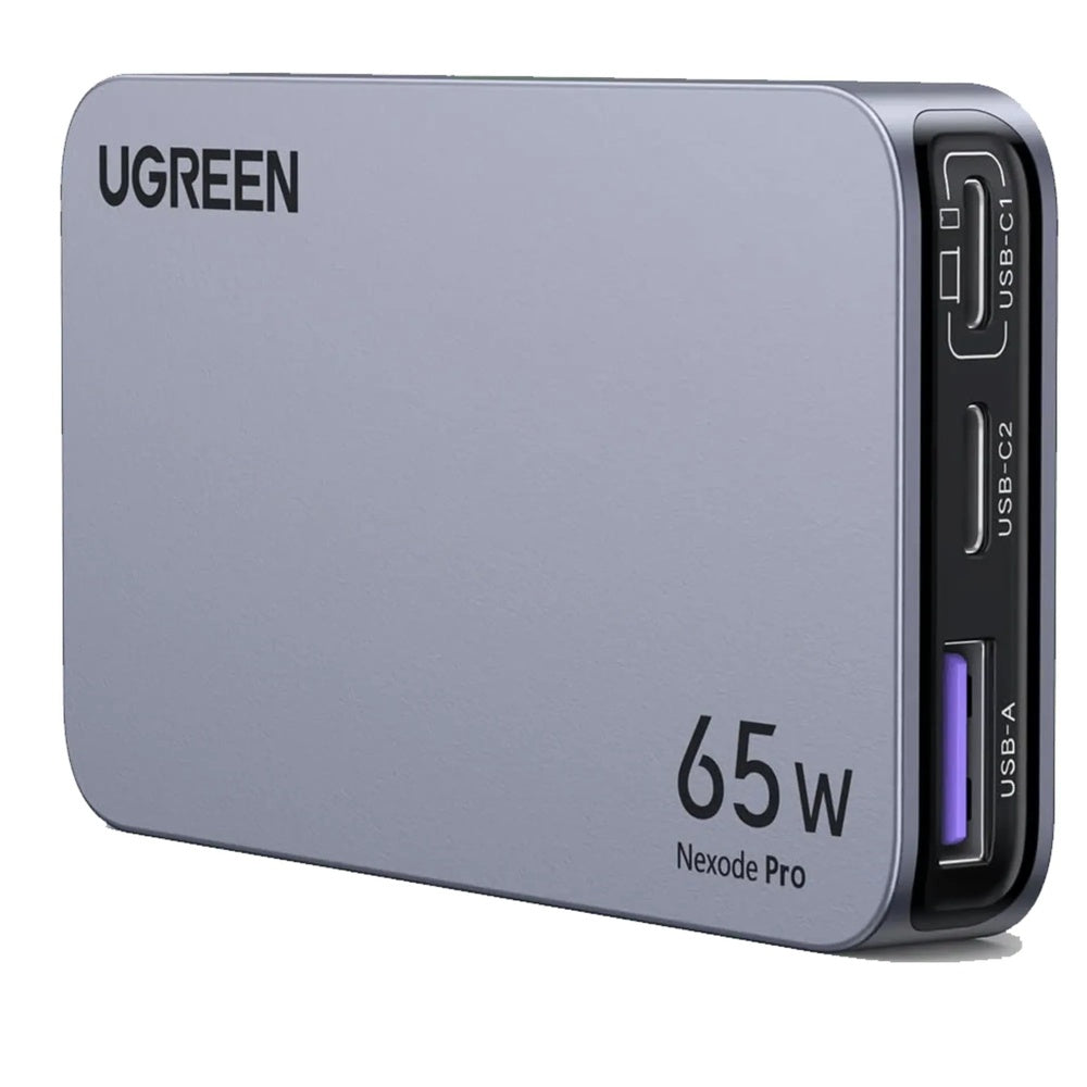 Cargador Ugreen 65W Nexode Pro Ultrafino 1xUSB-A 2xUSB-C 3 Cargas en Simultaneo 15817
