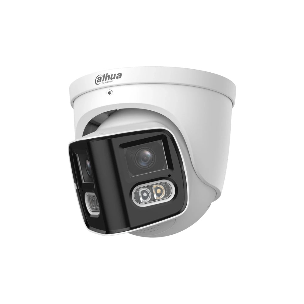 Camara IP Dahua Panoramica Domo 2x4MP Wizsense IR25m Luz20m Audio 2Vias EPTZ SMD3 12V PoE IP67 IPC-PDW2849P-A180-E2-S-PV
