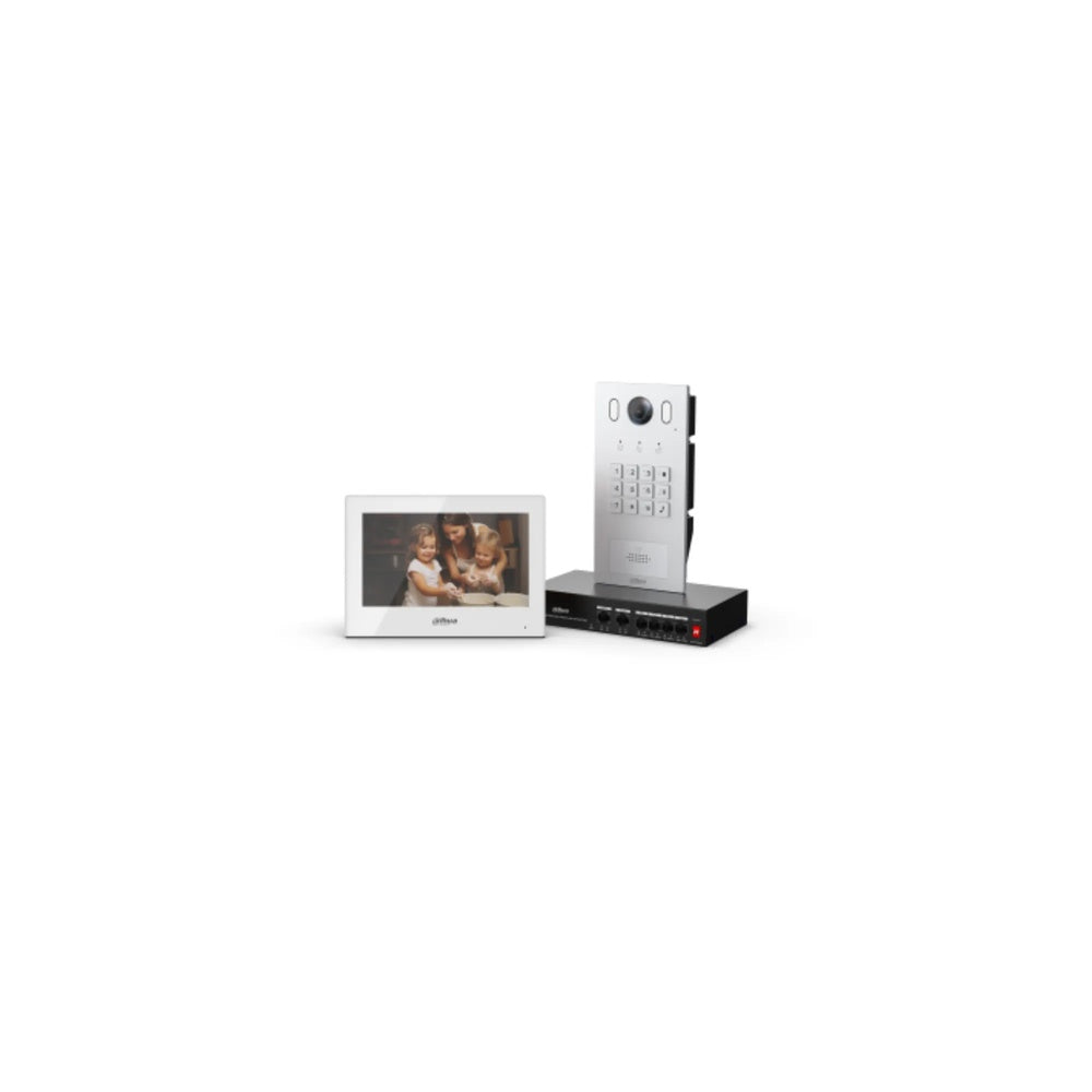 Kit de Video Portero Dahua 2MP Audio 2 Vias Tarjeta Mifare VTH 7" Villa 9Ext Apart 4Ext DHI-KTP05(F)