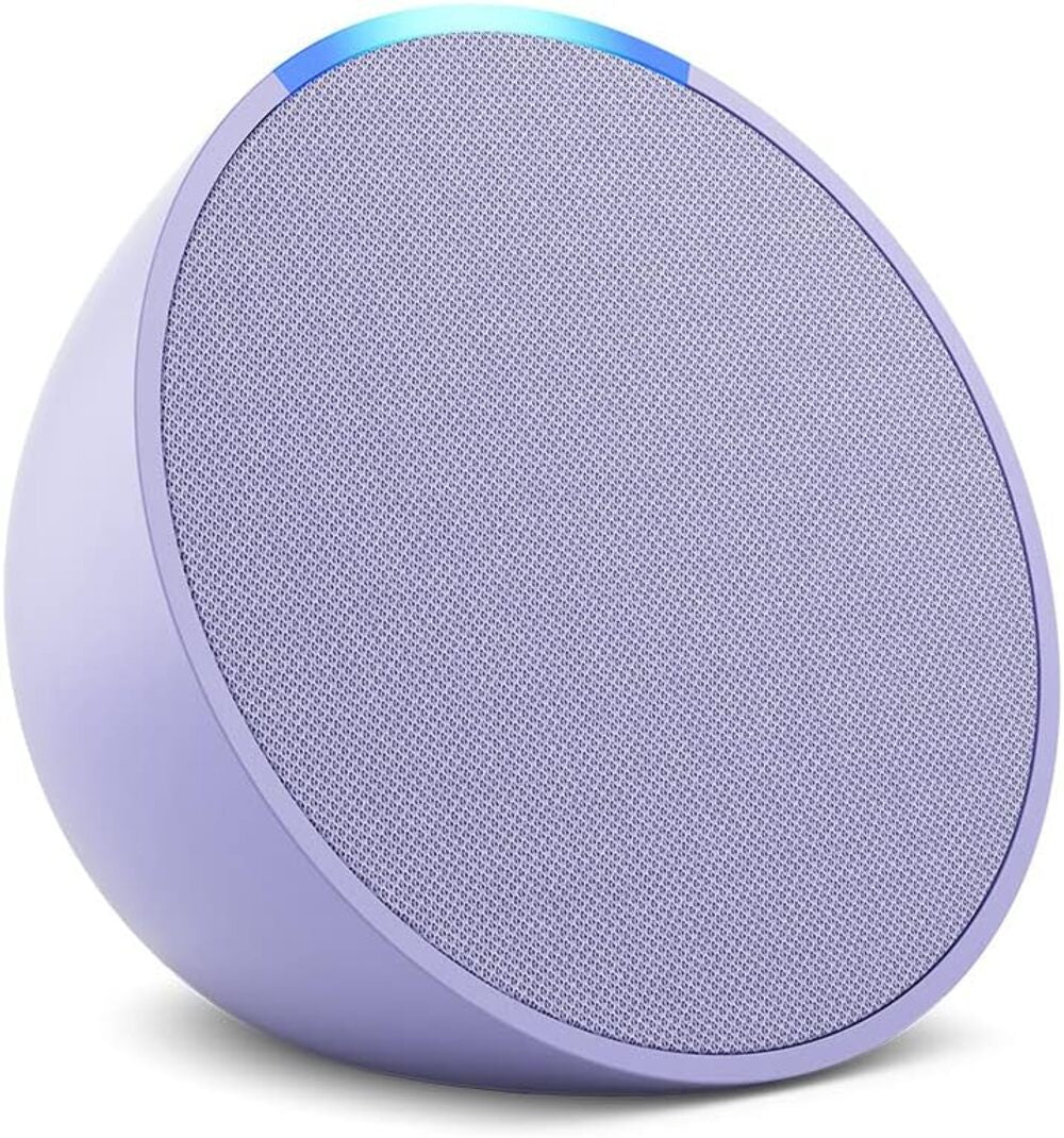 Parlante Amazon Alexa Echo Pop 1ra Gen Sonido HiFi Doble Banda 2.4 y 5.0GHz Bluetooth color Lavanda C2H4R9-L
