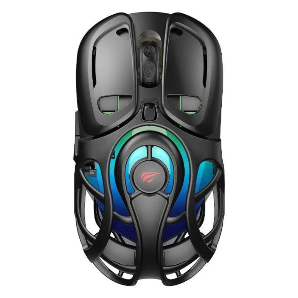 Mouse Havit Gamer Ajustable a 10.000DPI Triple Conexion Cableado 2.4GHz y BT v5.3 Bateria Recargable 400mAh MS1041WB-BK
