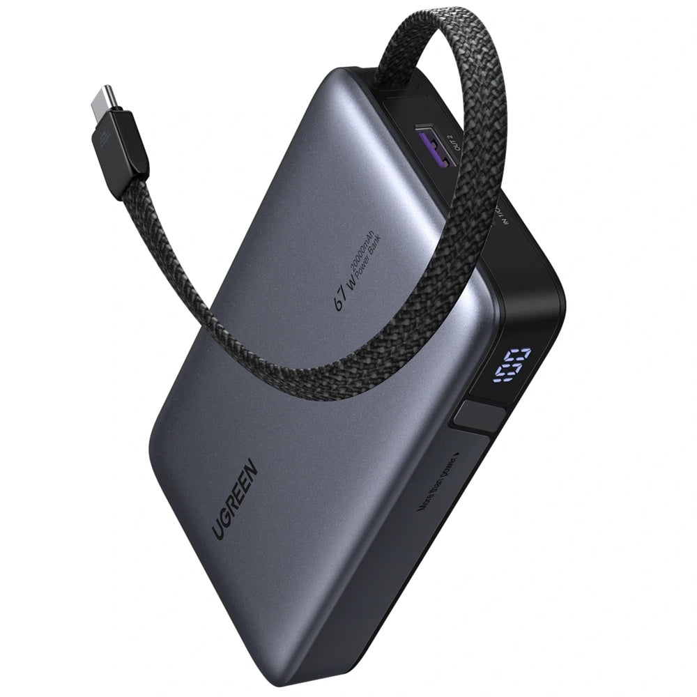 Power Bank Ugreen 20.000mAh 67W Cable USB-C 67W Puerto 1xUSB-A 1xUSB-C Pantalla LCD 85166B