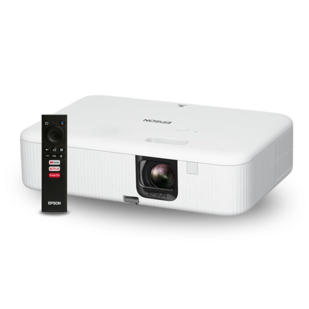 Proyector Epson EpiqVision FH02 con Android Tv Pantalla hasta 300" de 3000 Lumenes FullHD Conectividad USB y HDMI V11HA85020
