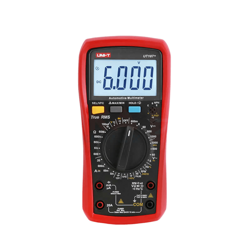 Multimetro Digital Uni-T Automotriz Voltaje Corriente Resistencia Frecuencia Temperatura UT107+