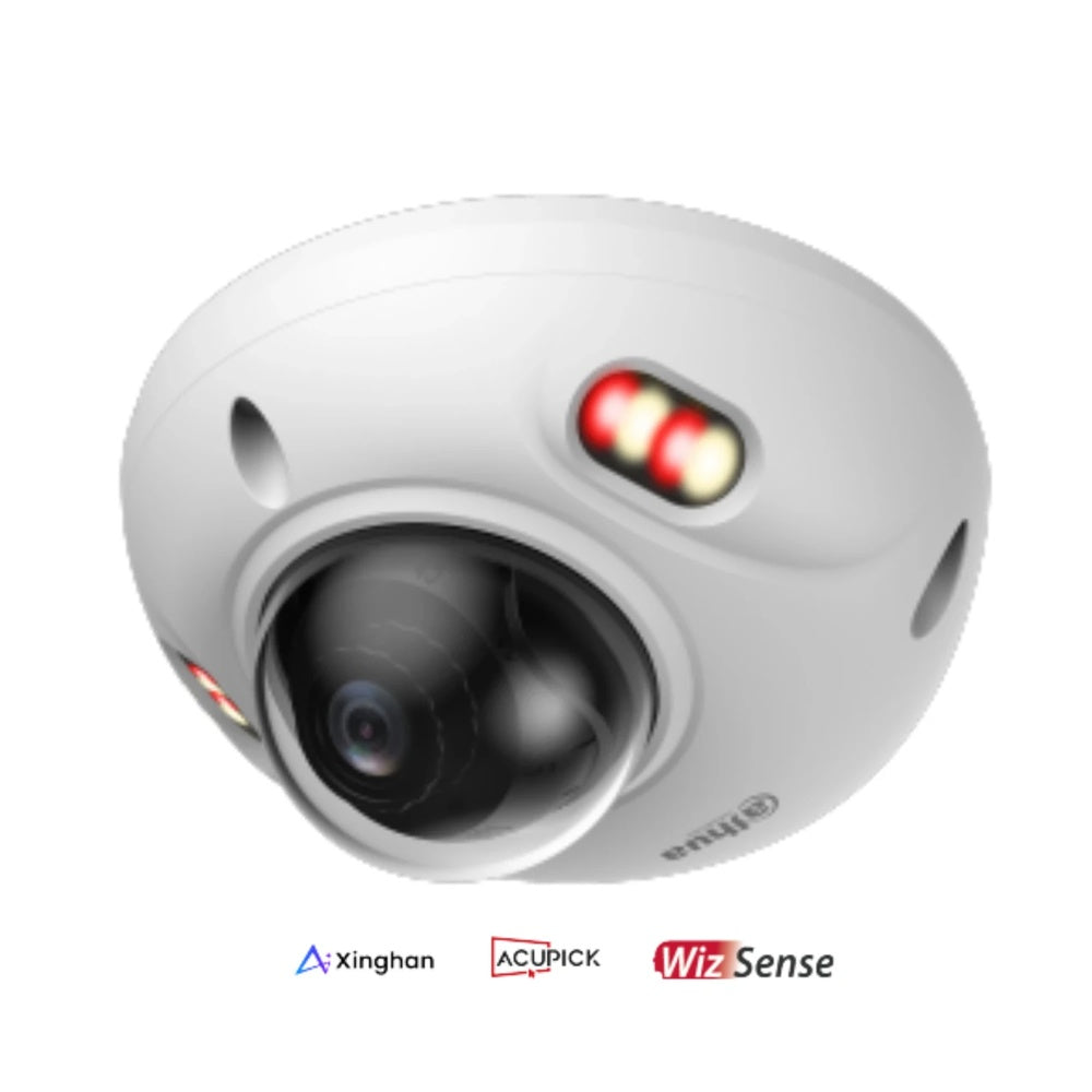 Camara IP Dahua Domo 4MP 2.8mm Antivandalica Smart Dual Light Alarma IO Audio IO PoE IP67 IK10 IPC-HDBW3449FP-AS-IL-0280