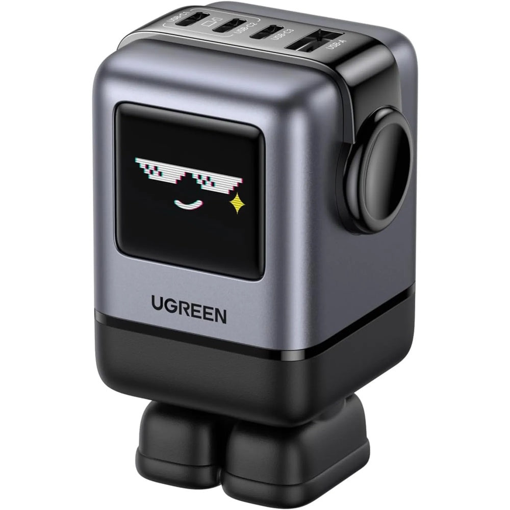Cargador Ugreen Uno GaN 100W Carga hasta 4 Dispositivos Puertos 3xUSB-C y 1xUSB-A Pantalla Inteligente 45514B