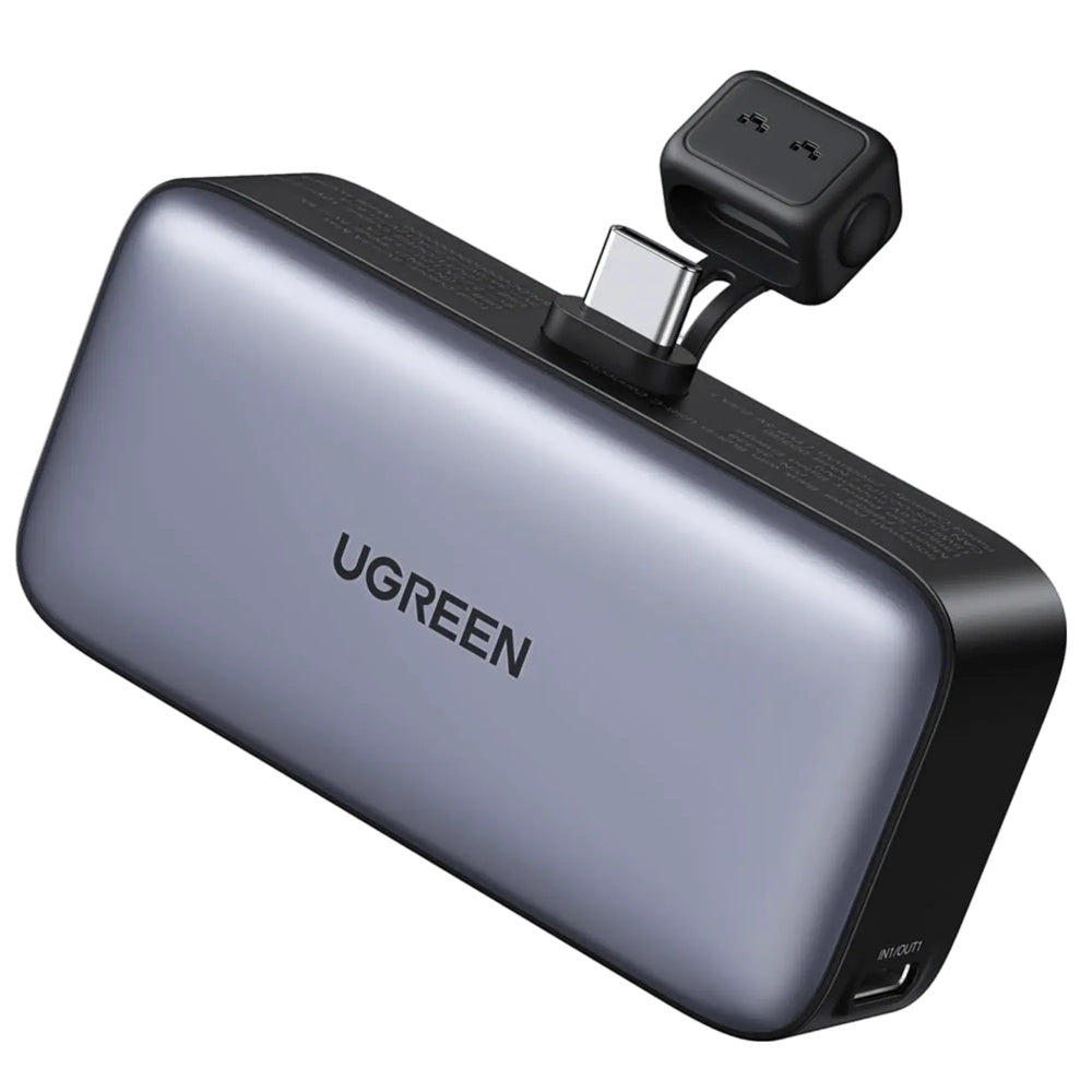 Mini Power Bank Ugreen 5000mAh 22.5W Conector USB-C Soporte Plegable Incorporado Incluye Cable USB-C a USB-C 35338