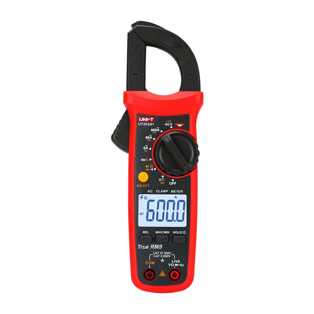 Pinza Amperimetrica Uni-t Digital Voltaje DC AC Corriente Frecuencia Resistencia Temperatura UT202+