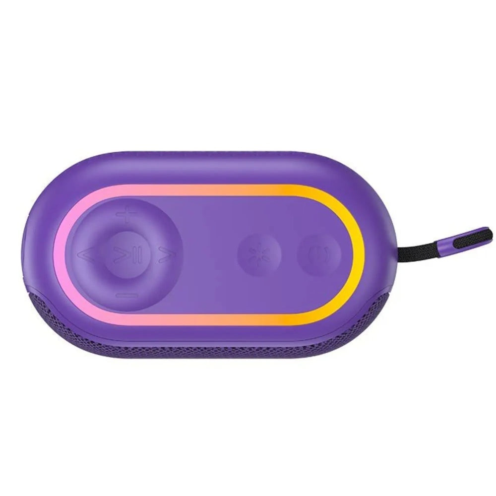 Parlante Havit Bluetooth Portatil RGB 6W Bateria hasta 6 horas BT USB TFT TWS Manos Libres color Morado IPX5 SK809BT-VT