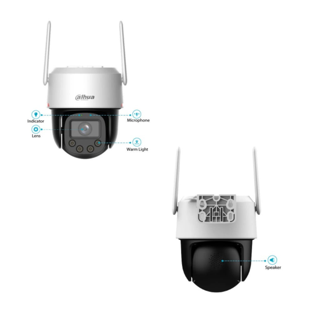 Camara IP Dahua PT 5MP WiFi Wizcolor IA Detecta Persona y Vehiculo Audio2Vias Sonido Luz Alarma DH-IPC-P5FP-PV-0360B-PRO